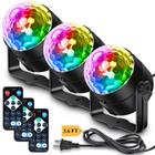 Disco Ball Party Lights Apeocose, pacote com 3 unidades ativadas por som