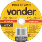 Disco de corte 180,0x1,6x22,23 p/ aço carbono e inox Vonder