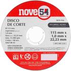 Disco de Corte DCN Nove54 115x1x22,23 mm para Cortar Metais Aço Inox