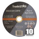 Disco de Corte Inox 180 1.6 Kit 10 peças - Tradestar