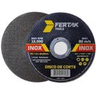 Disco de Corte Para Metal Aço Inox Ferro Esmerilhadeira 115x1x22mm Fertak