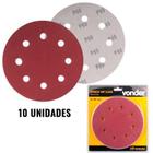 Disco de Lixa para Lixadeira de Teto LPV 750 Grão 60 Kit 10 Unidades VONDER