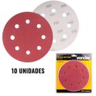 Disco de Lixa para Lixadeira de Teto LPV 750 Grão 80 Kit 10 Unidades VONDER