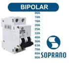 Disjuntores Bipolar SHB II 6A a 90A Curva C SOPRANO