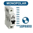 Disjuntores Monopolar SHB I 6A a 63A Curva C SOPRANO