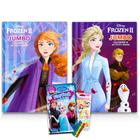 Disney Frozen 2 Conjunto de livros de colorir com mais de 100 adesivos (Pacote inclui 2 livros de colorir congelados)