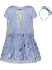 Disney Frozen Elsa Anna Toddler Girls Fantasia Vestido Vestido e Faixa de Cabeça Conjunto 2T