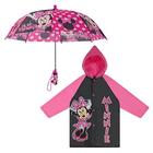 Disney girls Disney e Slicker Rainwear Set, Toddler Or Little Girl Rainwear Idades 2-7 Umbrella, Minnie Mouse Pink, SMALL AGE 2-3 EUA