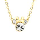 Disney Minnie Mouse Birthstone Joias, Colar pendente do mês de nascimento de abril, ouro amarelo banhado, cristal claro