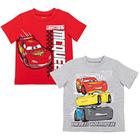 Disney Pixar Cars Lightning McQueen Toddler Boys 2 camisetas gráficas cinza/vermelha 4T