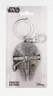 Disney Star Wars Millennium Falcon Pewter Key Ring,Silver, Grande