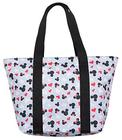 Disney Tote Mickey & Minnie Mouse Icon Print Zipper Travel Bag (Cinza)