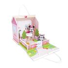 Disney Wooden Toys Minnie Mouse Carry Along House 8-Piece Playset with Minnie Mouse and Figaro Block Figure, Amazon Exclusive, by Just Play