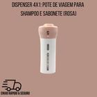 Dispenser 4x1: Pote de Viagem para Shampoo e Sabonete (Rosa)