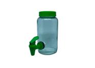 Dispenser 800 ml, vidro torneira e tampa verde - GIGANTE DO ABC