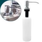 Dispenser de Detergente Cromado Inox 304 Porta Detergente de Embutir Embutir 350ml Bancada Cozinha Cuba Dosador Sabonete Sabao Liquido Banheiro