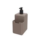 Dispenser Detergente Liquido C/ Porta Esponja Single Marrom