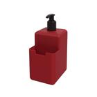 Dispenser Detergente Liquido Porta Esponja Single Vermelho