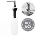 Dispenser Dosador de Detergente sabão liquido Sabonete Inox 304 Polido para Bancada Bico Reto 500ml - Westing by Bsmix