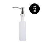Dispenser Dosador Sabão Embutir Pia Detergente Sabonete Liquido Escovado Banheiro Cozinha Kit 10 Uni