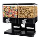 Dispenser duplo de cereais porta alimentos sucrilhos granola gaos mantimentos com 2 potes luxo preto