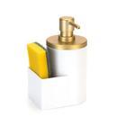 Dispenser para Detergente e Bucha Branco Dourado Fosco 600ml - Arthi