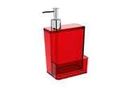 Dispenser para Detergente New Glass Poliestireno Vermelho 600ml - Coza