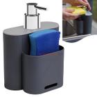 Dispenser Porta Detergente Líquido Esponja Organizador Cozinha Flat - 17002 Coza