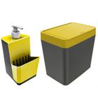 Dispenser Porta Detergente Lixeira 5L Cozinha - Amarelo