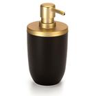 Dispenser Porta Sabonete Líquido 500Ml Preto Dourado Fosco