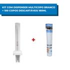 Dispenser Poupador Multicopo Branco + Pacote copo 180ml