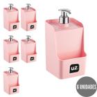 Dispenser Quadrado Slin Gourmet Porta Esponja Rosa - 6un