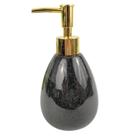 Dispenser Sabonete Banheiro Preto Dourado 18X9Cm