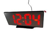 Display relógio de led espelho calendario alarme 5v USB mesa-traseira preta