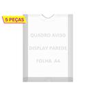 Displays Parede Folha A4 Petg Cristal Quadro Aviso Kit 5 pçs