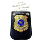 Distintivo Policial Metal Dourado Com Colar Para Fantasias E Festas - São Paulo Fantasias