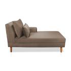 Divã Chaise Jade 1,60 Cm Pés chanfrado Suede Cappuccino - Neros Interiores