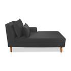 Divã Chaise Jade 1,60 Cm Pés chanfrado Suede Grafite - Neros Interiores