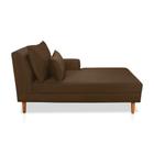 Divã Chaise Jade 1,60 Cm Pés chanfrado Veludo Marrom - Neros Interiores