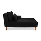 Divã Chaise Jade 1,60 Cm Pés chanfrado Veludo Preto - Neros Interiores