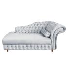 Divã Chesterfield Juliette 160Cm Pés Chanfrado Veludo Cinza - Neros Interiores