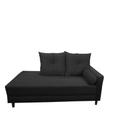 Divã Recamier Berlim 1,60 cm Lado Direito Suede Preto - Neros Interiores