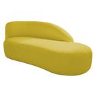 Divã Recamier Curvo Luna 185cm Lado Direito Suede Amarelo - Amarena Móveis