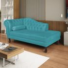 Diva Recamier Dora 160cm Lado Direito Suede Azul Turquesa