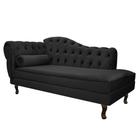 Divã Recamier Juliana Lado Direito 120 cm Suede Preto - Amarena Móveis