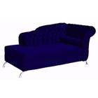 Divã Recamier Para Sala E Quarto Styllus Suede Azul Marinho  - DL Decor