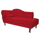 Divã Recamier Sofá Juliana 140cm Lado Direito Suede Vermelho - AM Decor