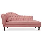 Divã Recamier Sofá Juliana 160 cm Lado Esquerdo Suede Rosa - Decor Elity