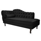 Divã Recamier Sofá Juliana 160cm Lado Direito Suede Preto - AM Decor