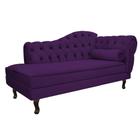 Divã Recamier Sofá Juliana 160cm Lado Esquerdo Suede Roxo - AM Decor